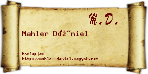 Mahler Dániel névjegykártya